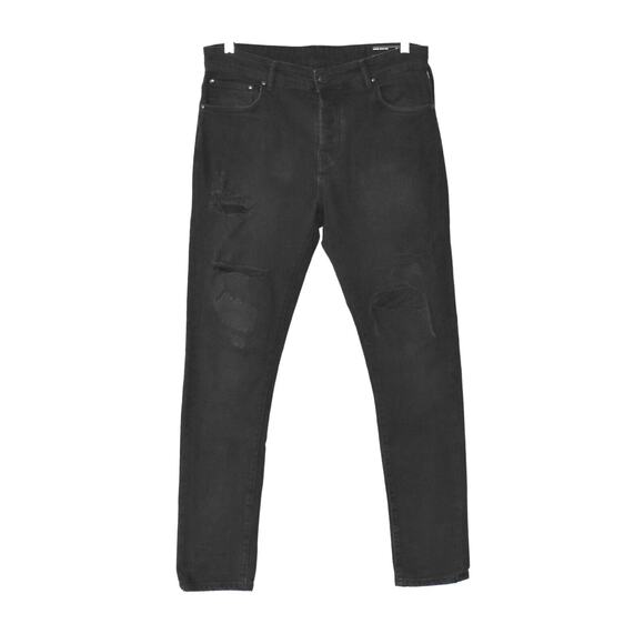 B5 NEW KITH Monroe Denim Pant Black Distressed Slim Skinny Jeans Size 33 - Picture 1 of 6
